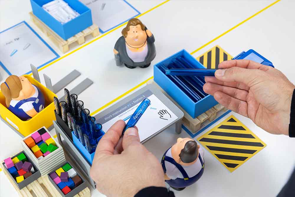 Lean Game station setup for LeanActivity factory training