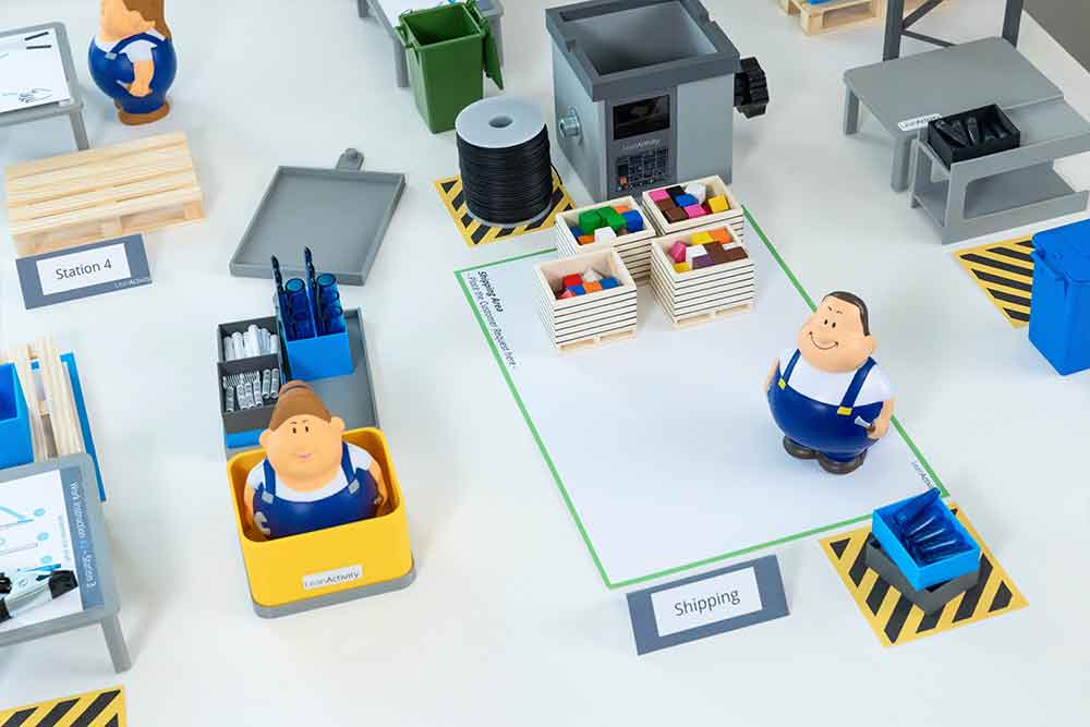 Team discussing Lean Game process improvement ideas